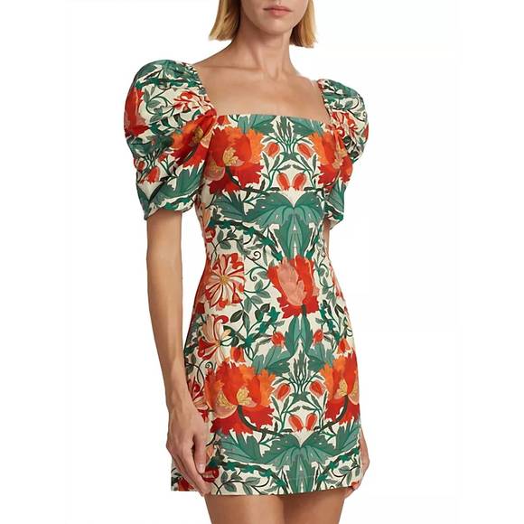 NEW CARA CARA kelly floral puff-sleeve minidress in multi - Picture 2 of 7